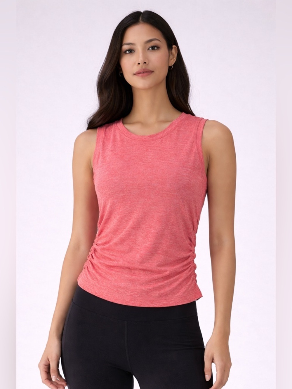 Lululemon Ruched Side Tank Top Coral Pink Sleeveless Athletic Top XS
